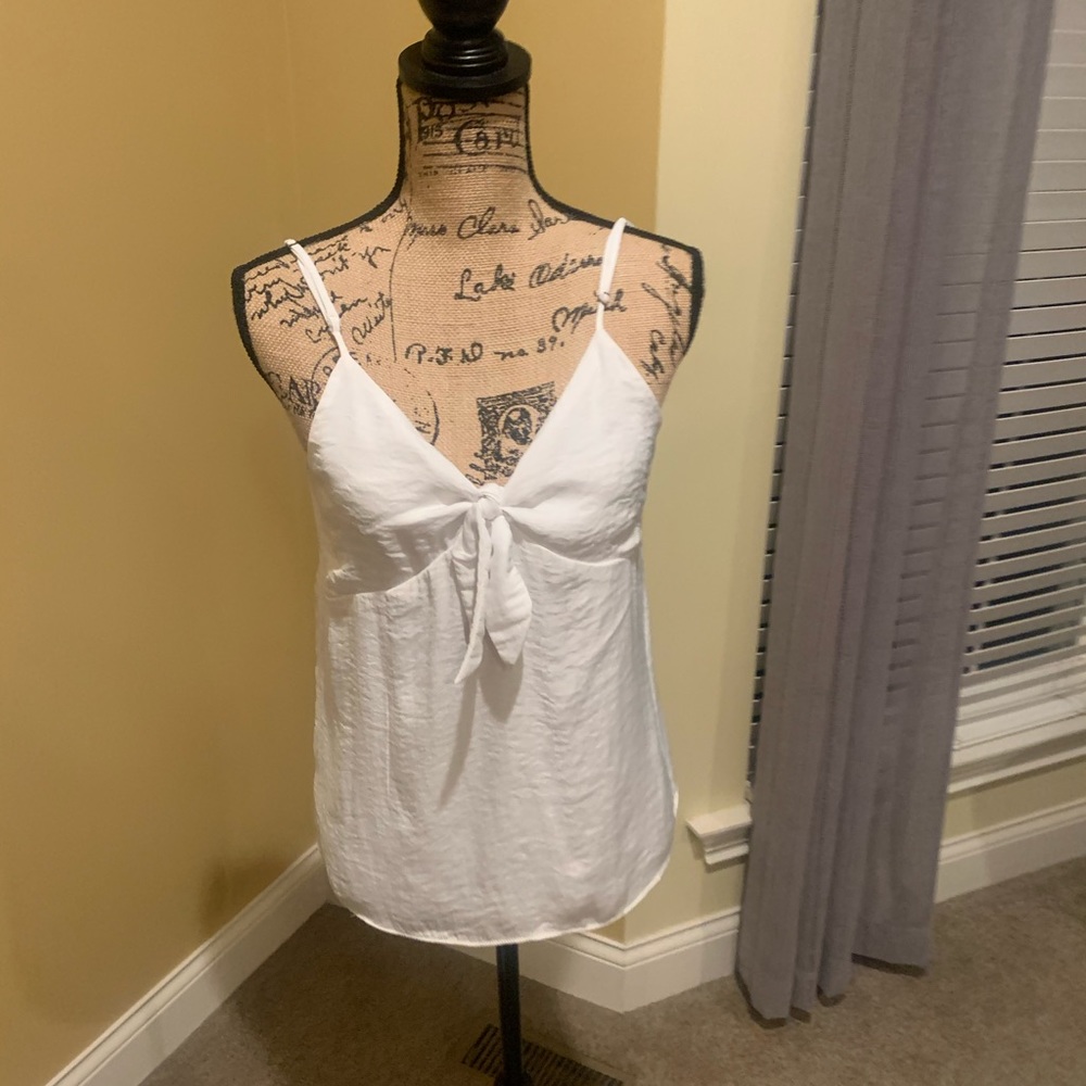Classy White Silky Camisole Strap Blouse. Sz M